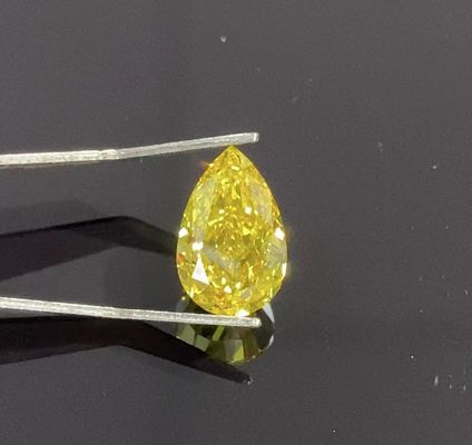 Armut Brilliant Cut HPHT CVD Lab Oluşturuldu Sarı Elmas 1-1.3ct