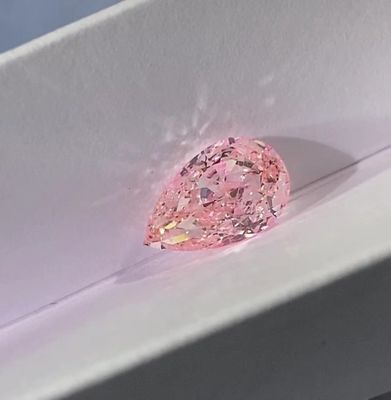 VS1-VVS1 Laboratuvar Yapımı Pembe Elmas Armut Modifiye Parlak Kesim 1.1ct-1.5ct