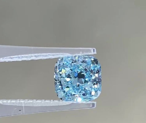 Büyük Boy CVD Lab Grown Blue Diamonds Fantezi Canlı Sentetik 2,25 Ct Yastık Kesim VS1