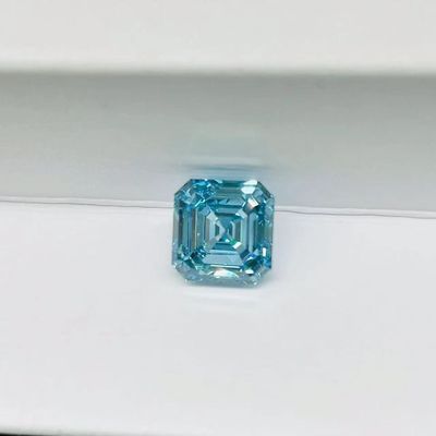 Asscher Cut Mavi Sentetik Elmas Lab Mühendislik Elmasları 1-2 Karat