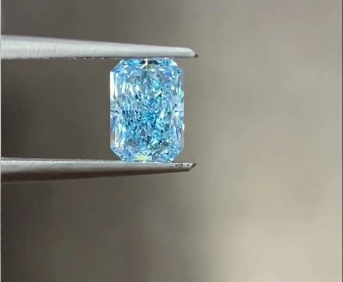 Sky Blue Fancy Intense Blue Laboratuvar yetiştirilmiş 2ct CVD Elmas Radiant Cut Toptan Fiyat