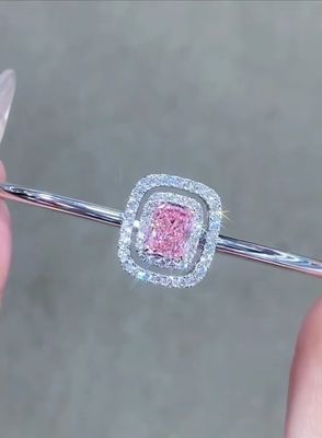 Pembe laboratuvar yetiştirilmiş elmas bilezikler ışıltılı kesim ışıltılı şekil NGTC sertifikalı
