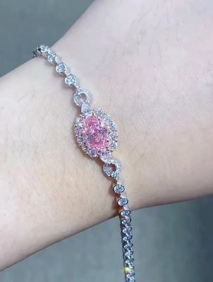 Harika renkli laboratuvar yetişkin elmas bilezikler pembe elmas tenis bilezikleri 2.08ct