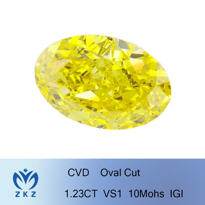 1.23ct Sentetik Laboratuvarda Sarı Elmas Oval Şekilli Mükemmel Kesim Oluşturuldu
