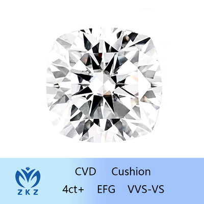 Büyük Boyut 4CT+ Yastık Şekli CVD Laboratuvarı Büyümüş Elmas Ana Kaynak Fabrikası