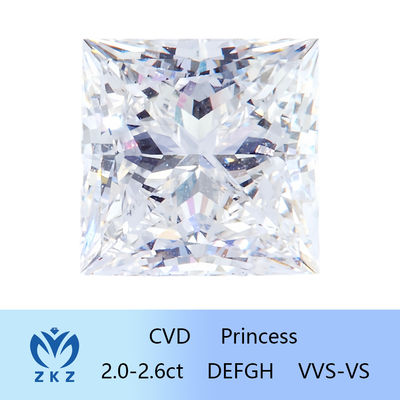 IGI Sertifikalı Prenses Kesim Laboratuvarı Elmas Büyümüş CVD Sentetik Elmas 2ct-2.6ct Fabrika Doğrudan Satış