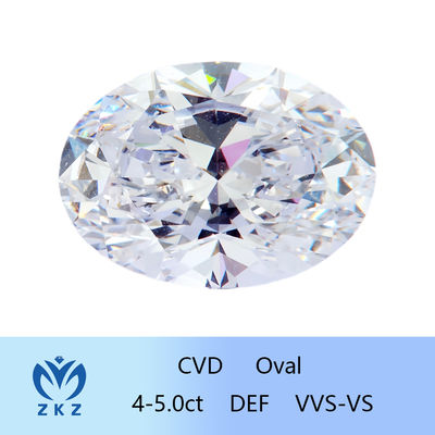 Sentetik Renksiz 4-5ct CVD Laboratuvar Yetiştirilmiş Oval Elmas 10 Mohs Sertliği