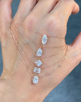 Fancy Shape Lab Büyümüş Elmas Kolye Elmas Kolye Moda Elmas Mücevher